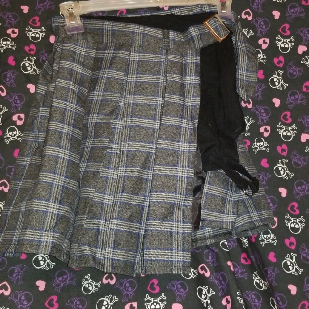 Gothic Split Plaid Retro Pleated Skirt/Short